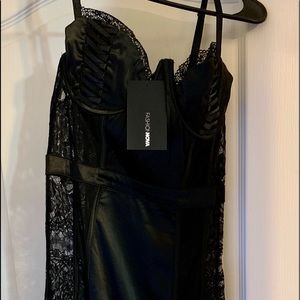 ✨FashionNOVA✨ Black 🖤Corset Satiny "LBD" Dress
